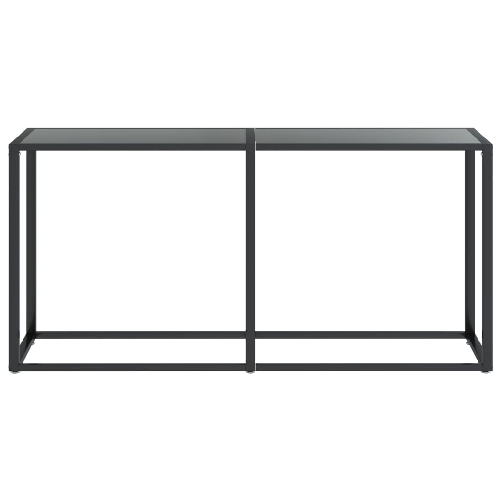 NNEVL Console Table Black 160x35x75.5cm Tempered Glass-2