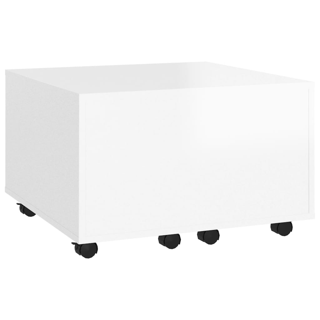 NNEVL Coffee Table High Gloss White 60x60x38 cm Chipboard-3
