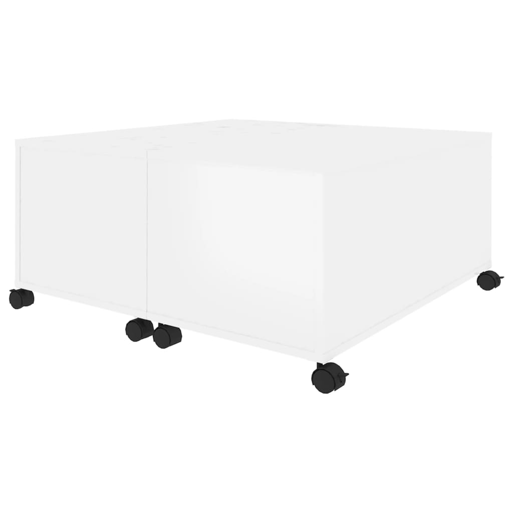 NNEVL Coffee Table High Gloss White 75x75x38 cm Chipboard-3