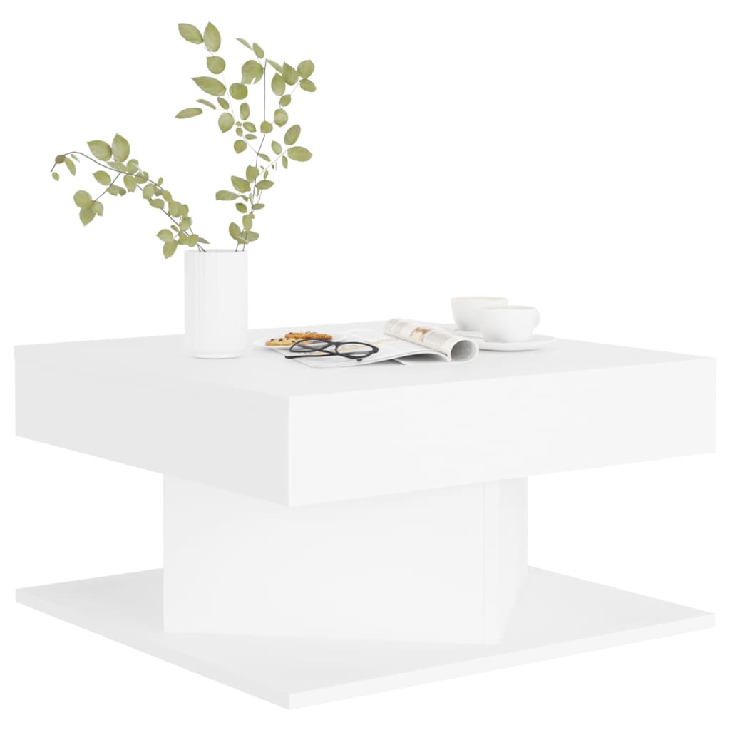 NNEVL Coffee Table White 57x57x30 cm Chipboard-2