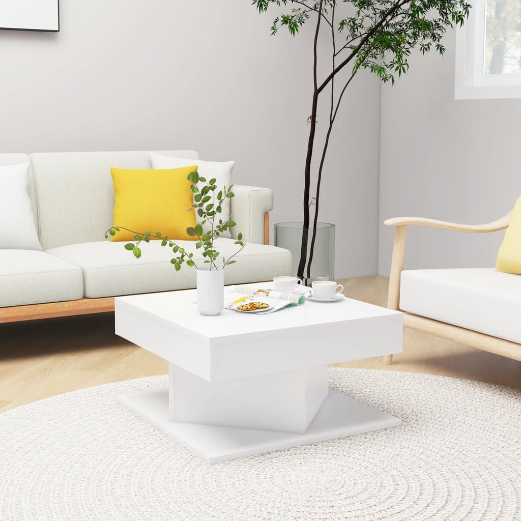 NNEVL Coffee Table White 57x57x30 cm Chipboard-0