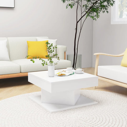 NNEVL Coffee Table White 57x57x30 cm Chipboard-0