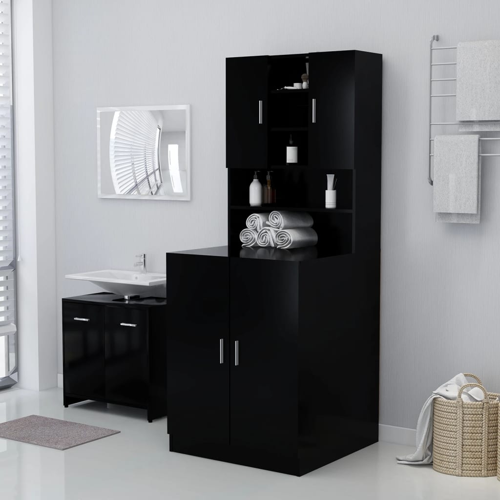 NNEVL Washing Machine Cabinet Black-2