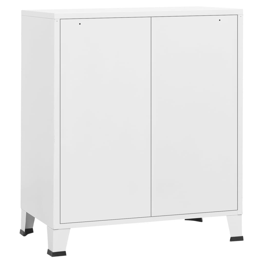 NNEVL Industrial Drawer Cabinet White 78x40x93 cm Metal-4