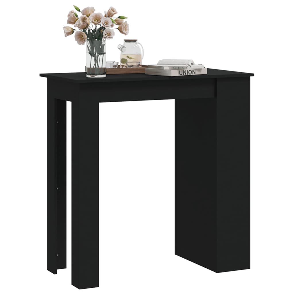 NNEVL Bar Table with Storage Rack Black 102x50x103.5 cm Chipboard-2