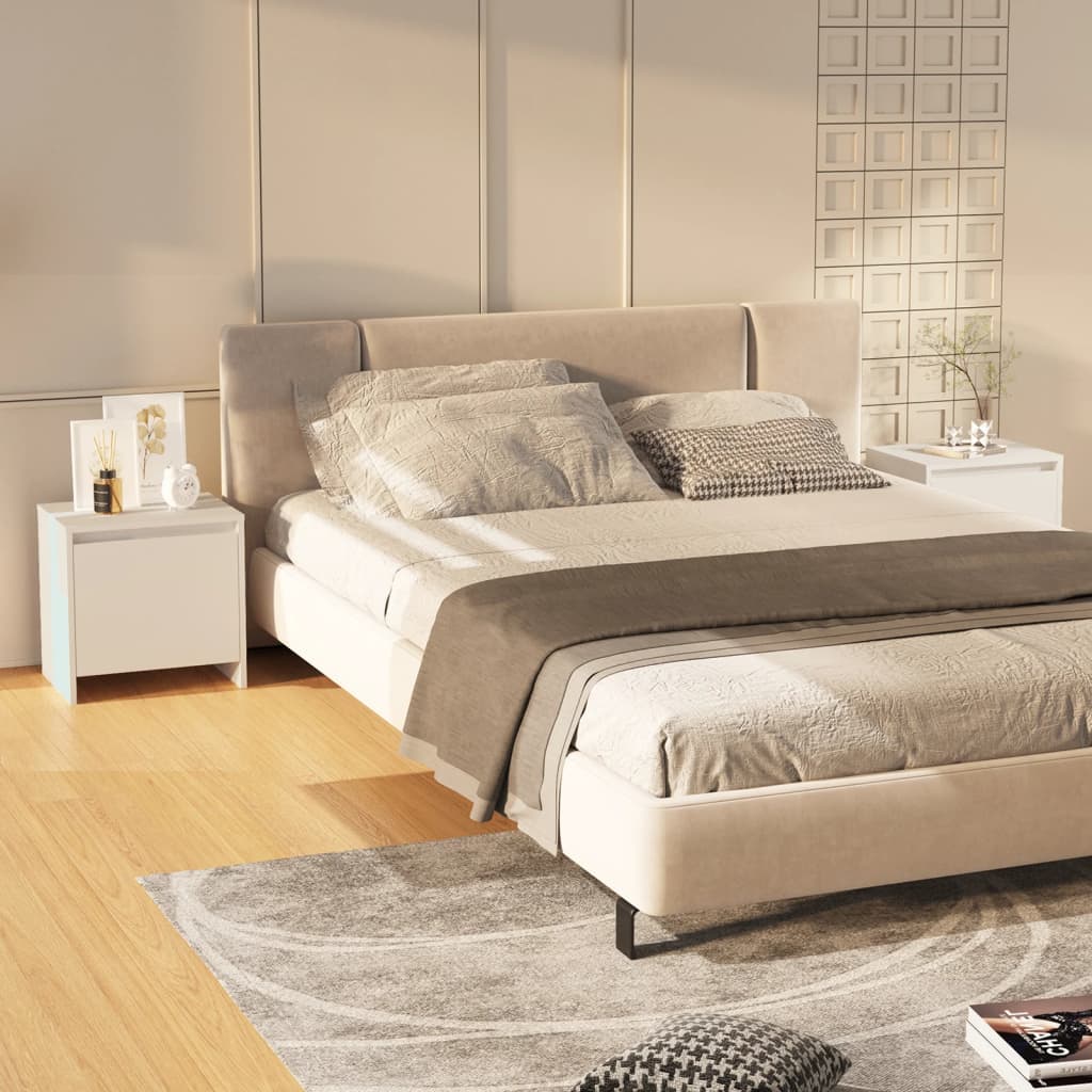 NNEVL Bedside Cabinets 2 pcs White 45x34x44.5 cm Chipboard-0