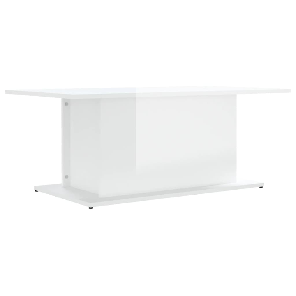 NNEVL Coffee Table High Gloss White 102x55.5x40 cm Chipboard-1