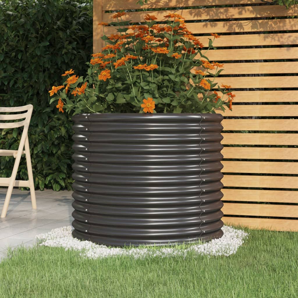 NNEVL Garden Planter Powder-coated Steel 80x80x68 cm Anthracite-0