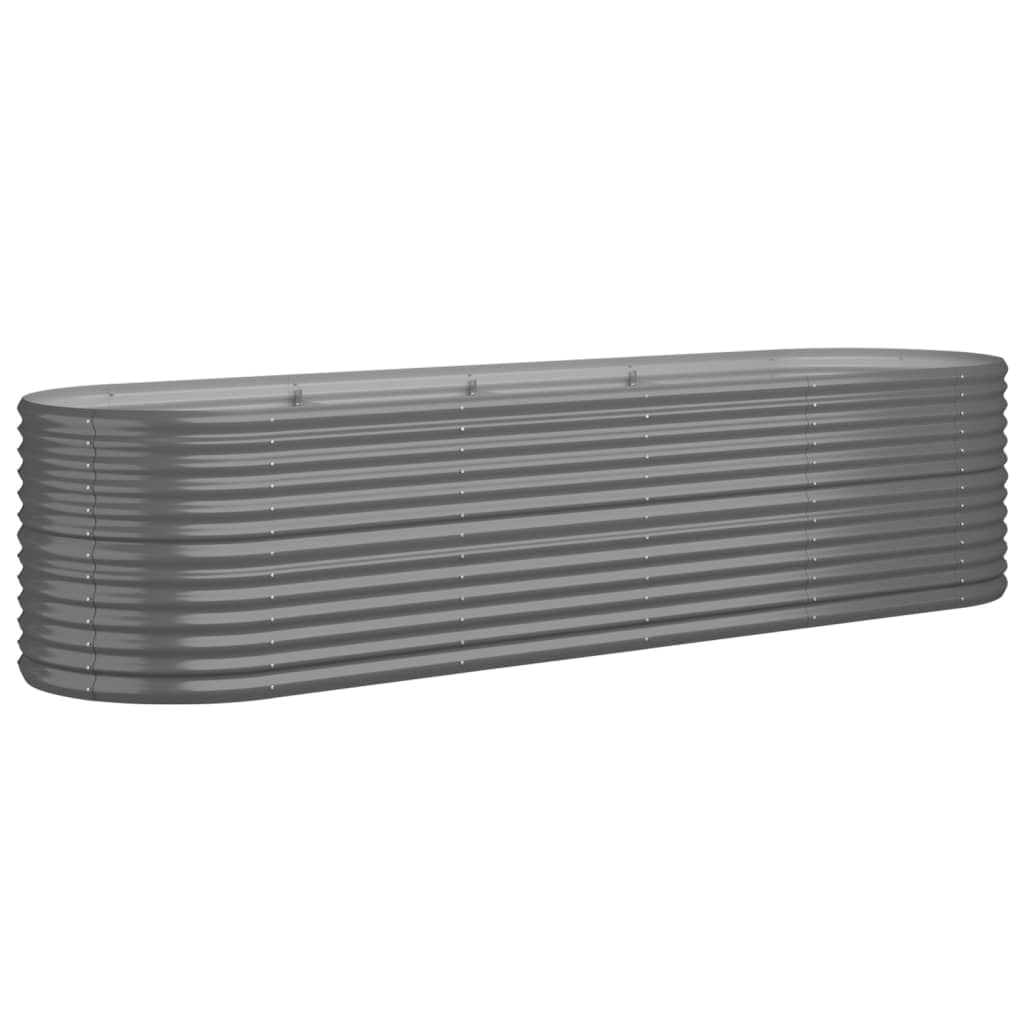 NNEVL Garden Planter Powder-coated Steel 296x80x68 cm Grey-1