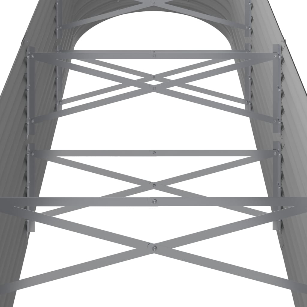 NNEVL Garden Planter Powder-coated Steel 296x80x68 cm Grey-4