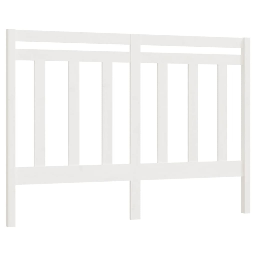 NNEVL Bed Headboard White 141x4x100 cm Solid Wood Pine-1