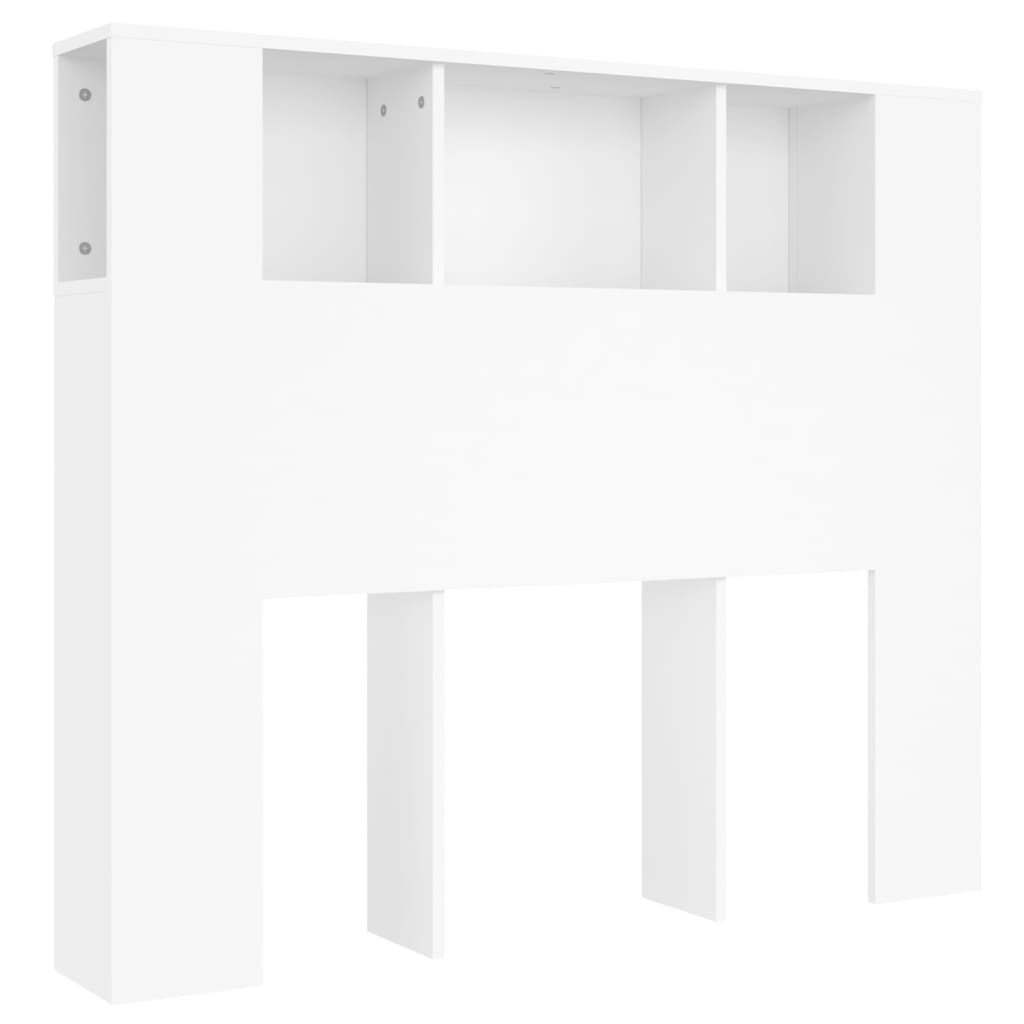 NNEVL Headboard Cabinet White 120x18.5x104.5 cm-1