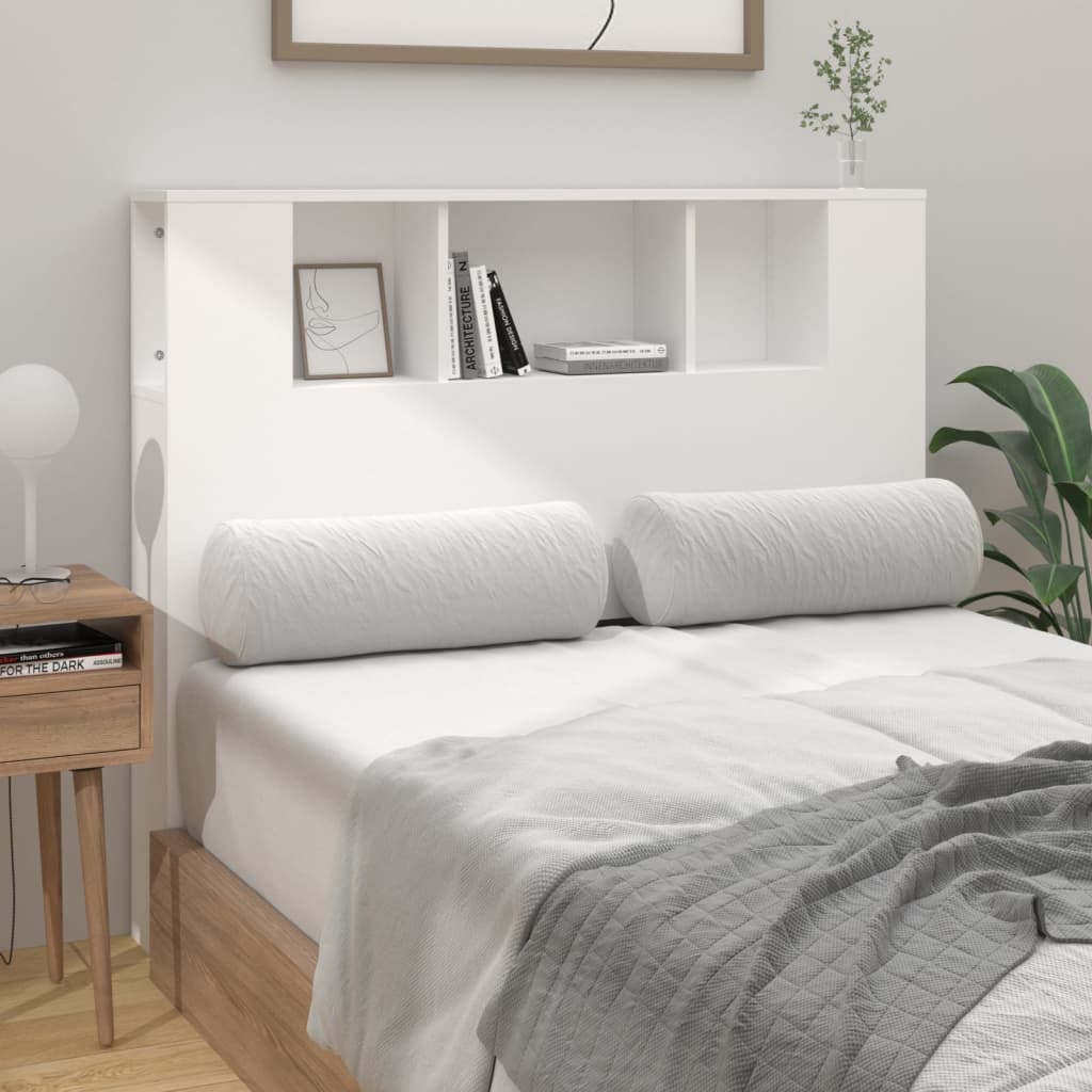 NNEVL Headboard Cabinet White 120x18.5x104.5 cm-2