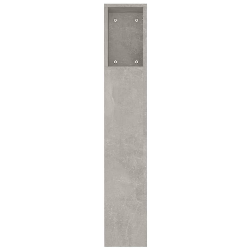 NNEVL Headboard Cabinet Concrete Grey 180x18.5x104.5 cm-4