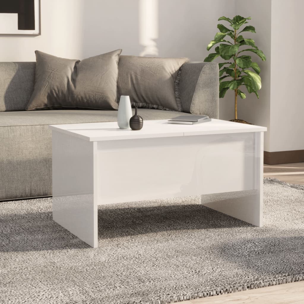 NNEVL Coffee Table High Gloss White 80x50x42.5 cm Engineered Wood-2