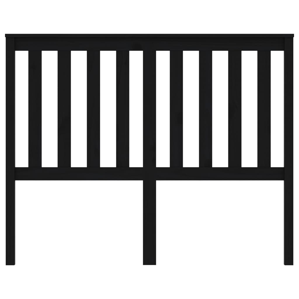 NNEVL Bed Headboard Black 141x6x101 cm Solid Wood Pine-2