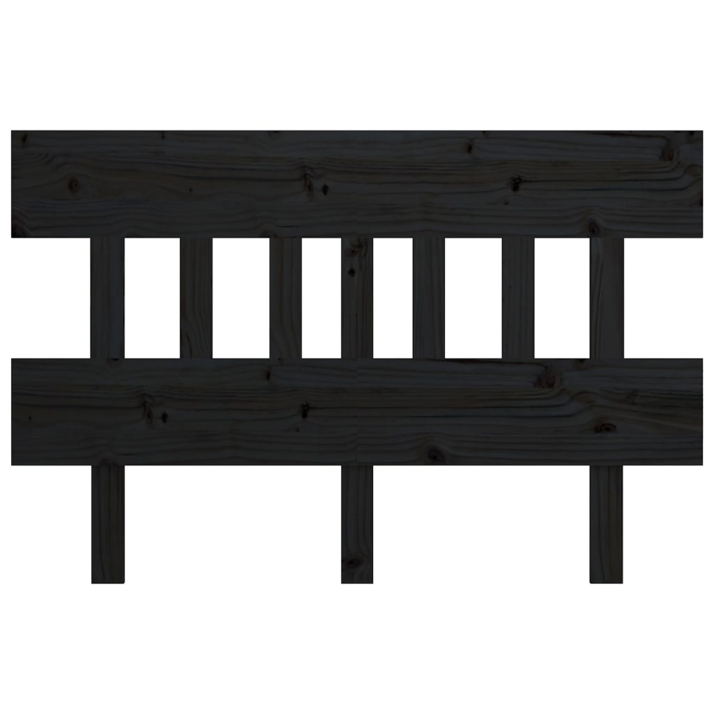 NNEVL Bed Headboard Black 138.5x3x81 cm Solid Wood Pine-2