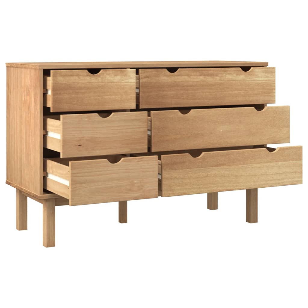 NNEVL Drawer Cabinet OTTA 111x43x73.5 cm Solid Wood Pine-3