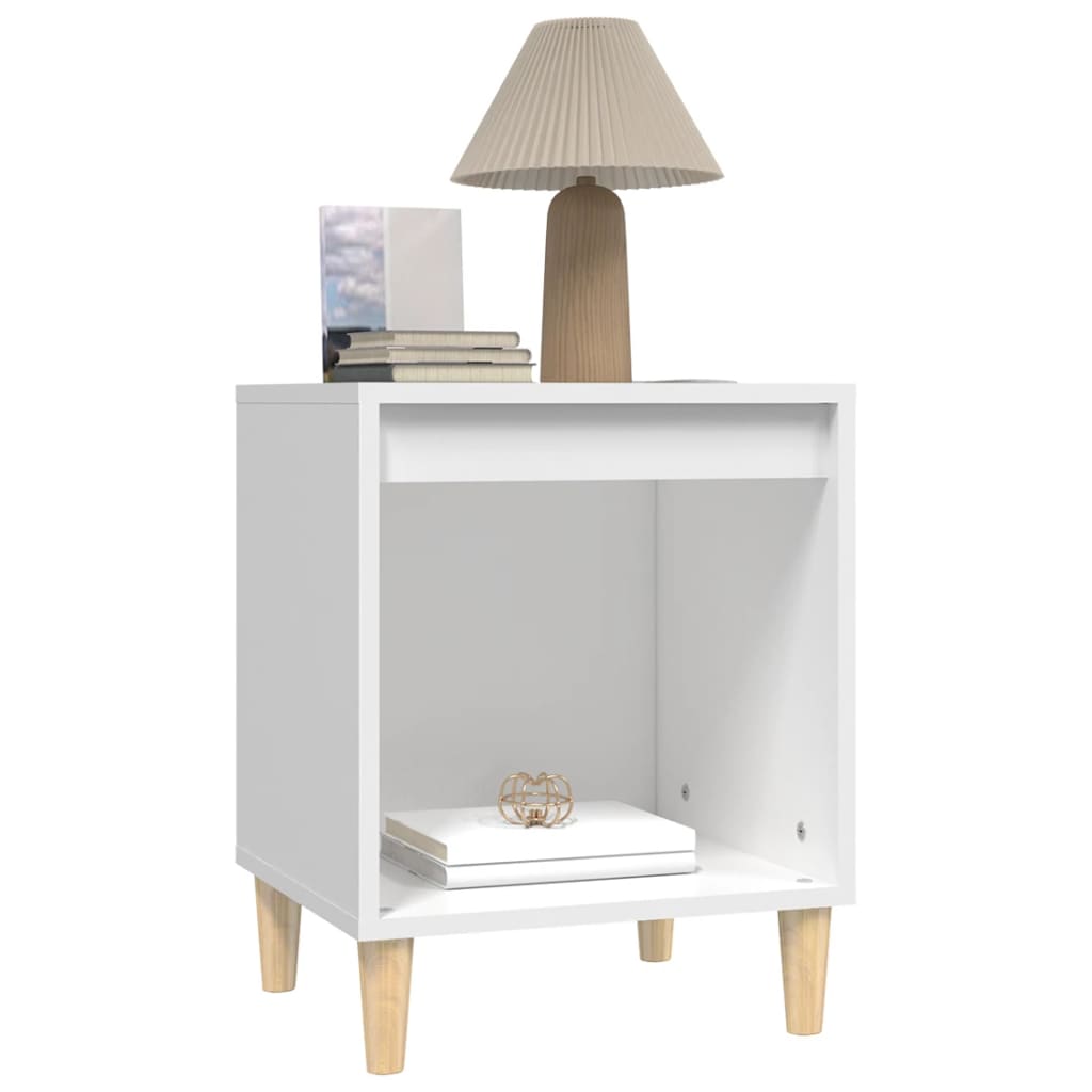 NNEVL Bedside Cabinet White 40x35x50 cm Engineered Wood-3