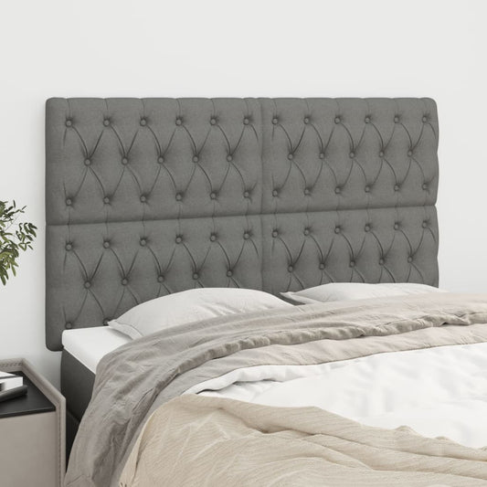 NNEVL Headboards 4 pcs Dark Grey 72x7x78/88 cm Fabric-0