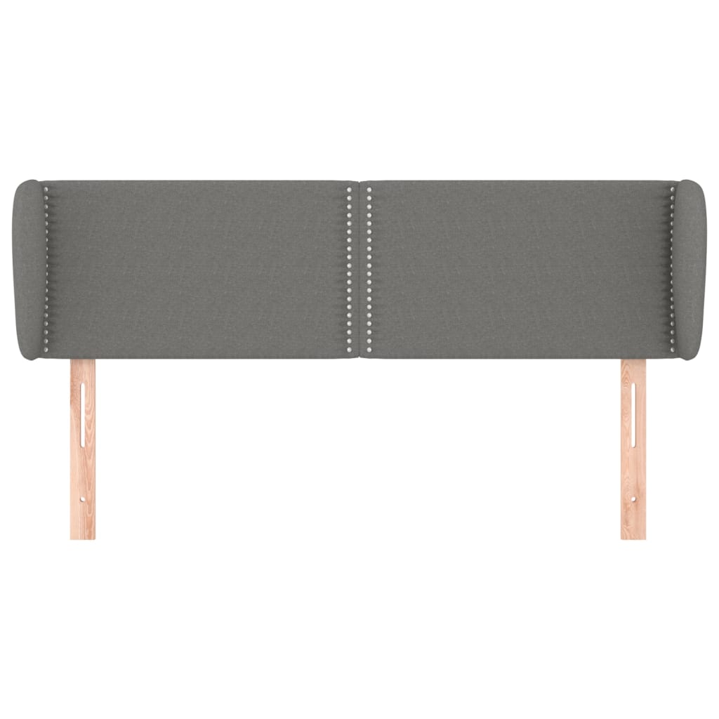 NNEVL Headboard with Ears Dark Grey 147x23x78/88 cm Fabric-2