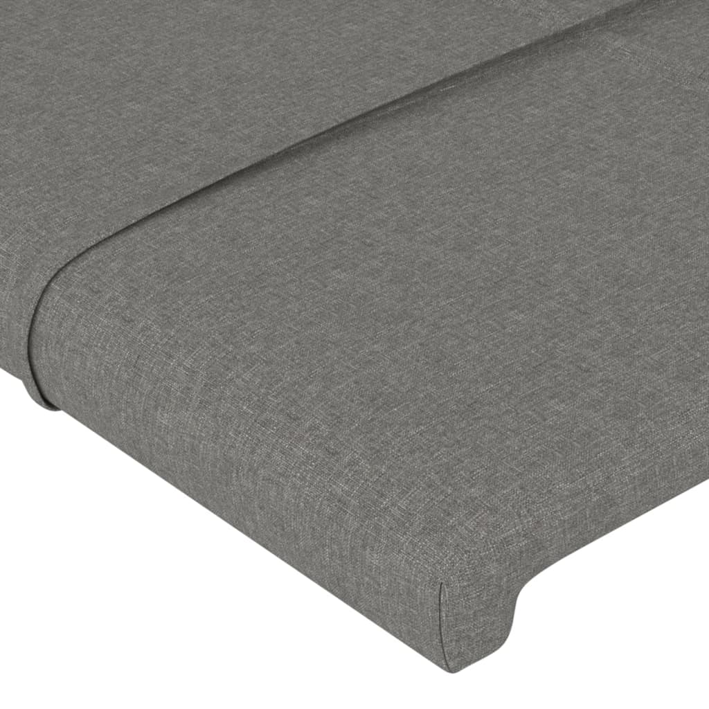 NNEVL LED Headboard Dark Grey 80x5x118/128 cm Fabric-4