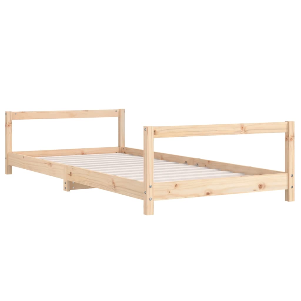 NNEVL Kids Bed Frame 90x190 cm Solid Wood Pine-2