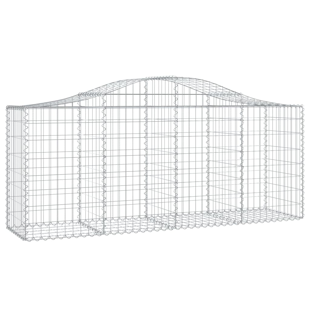 NNEVL Arched Gabion Baskets 14 pcs 200x50x80/100 cm Galvanised Iron-2