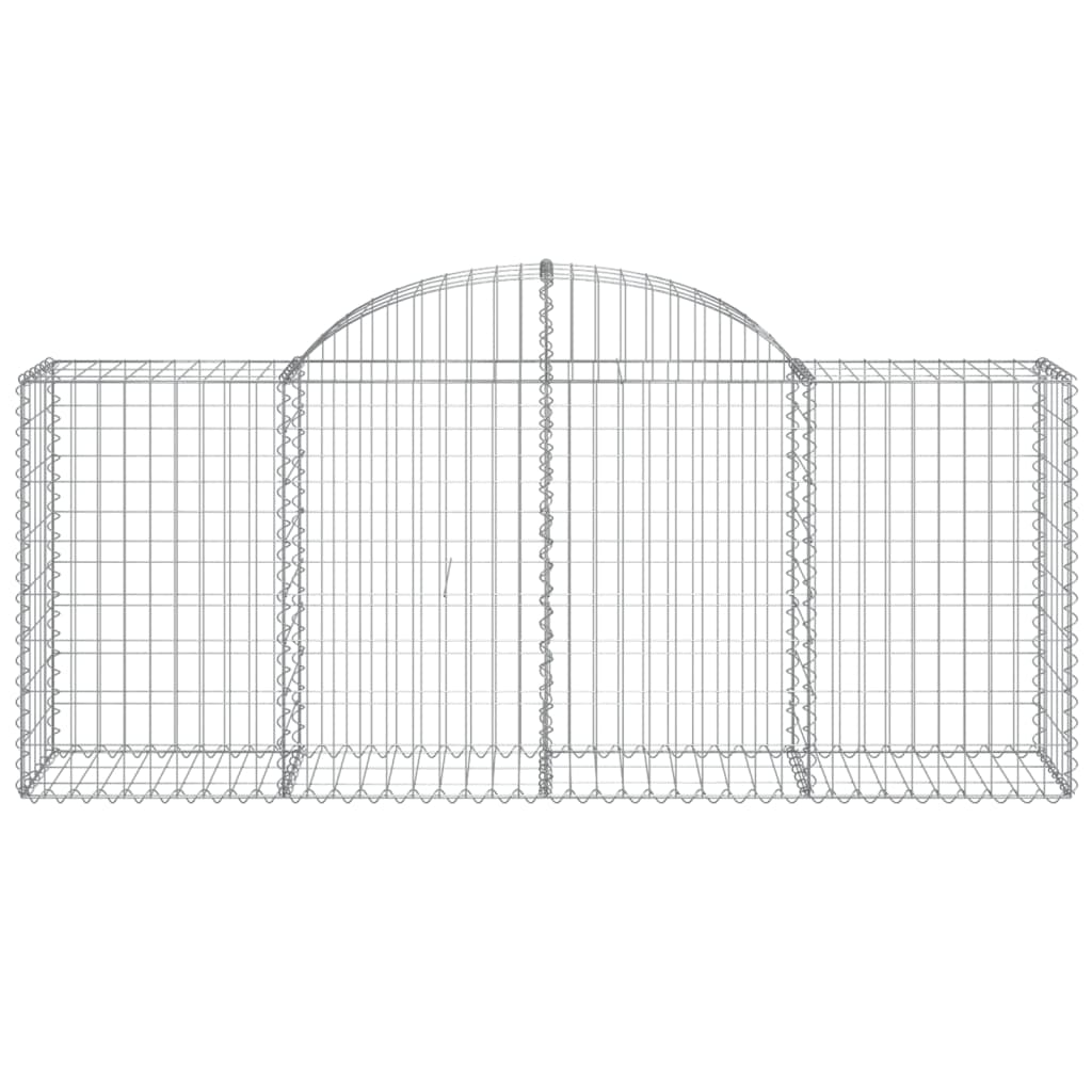 NNEVL Arched Gabion Baskets 3 pcs 200x50x80/100 cm Galvanised Iron-3