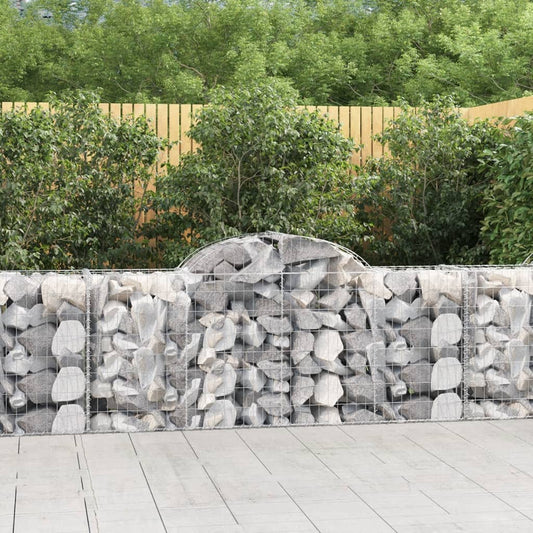 NNEVL Arched Gabion Baskets 3 pcs 200x50x80/100 cm Galvanised Iron-0