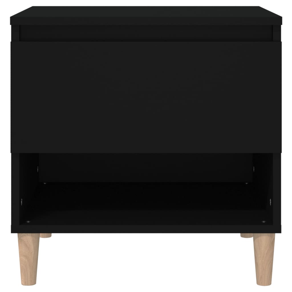 NNEVL Bedside Table Black 50x46x50 cm Engineered Wood-4