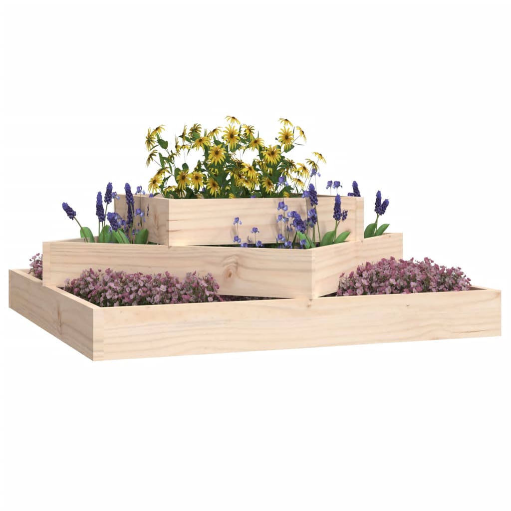 NNEVL Planter 83x83x27 cm Solid Wood Pine-2