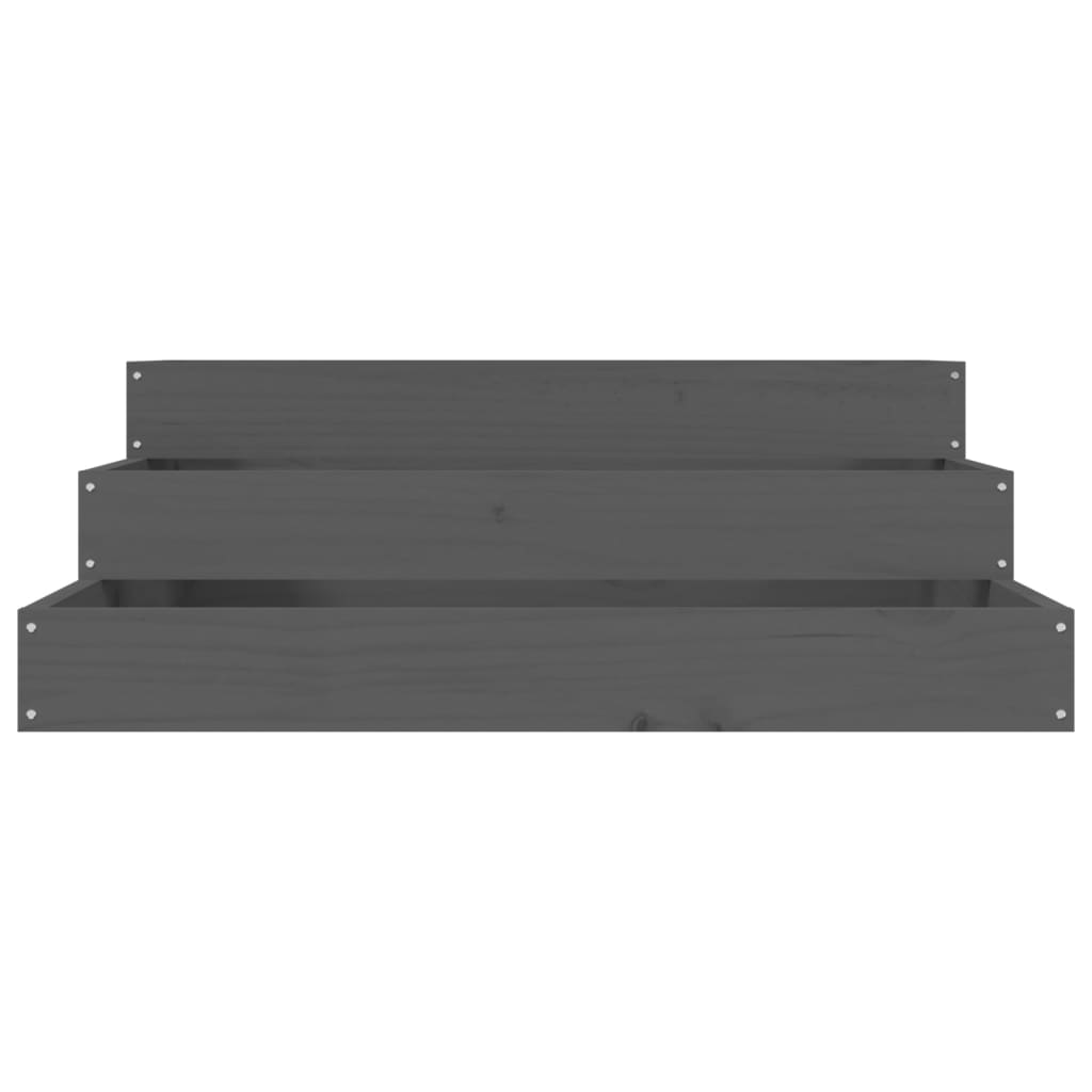 NNEVL Planter Grey 78x78x27 cm Solid Wood Pine-3