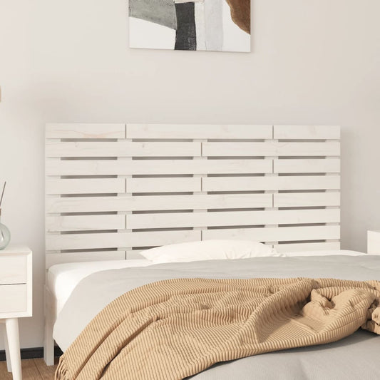 NNEVL Wall Headboard White 141x3x63 cm Solid Wood Pine-0