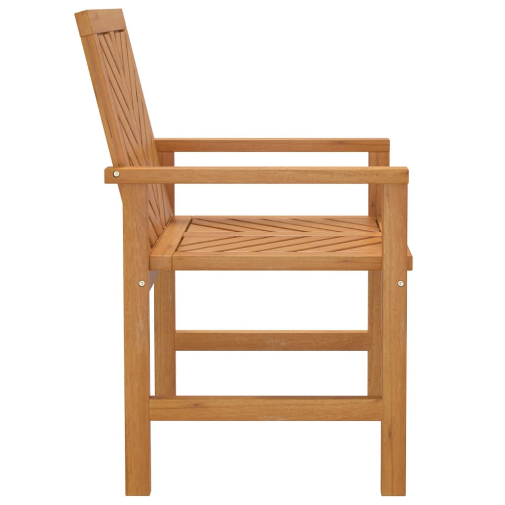 NNEVL Garden Dining Chairs 3 pcs Solid Wood Acacia-4