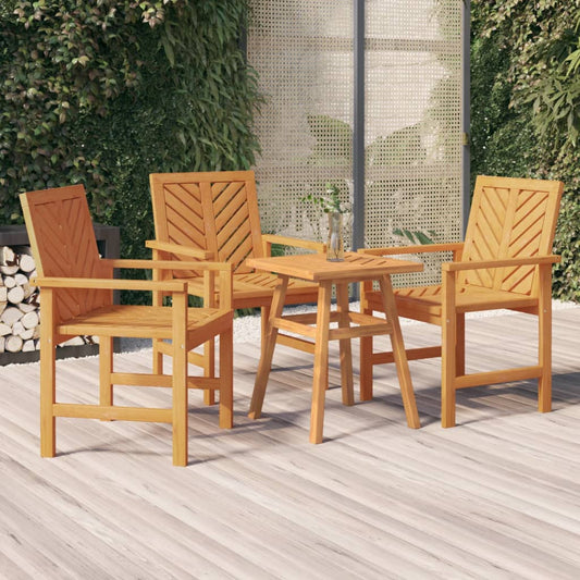NNEVL Garden Dining Chairs 3 pcs Solid Wood Acacia-0