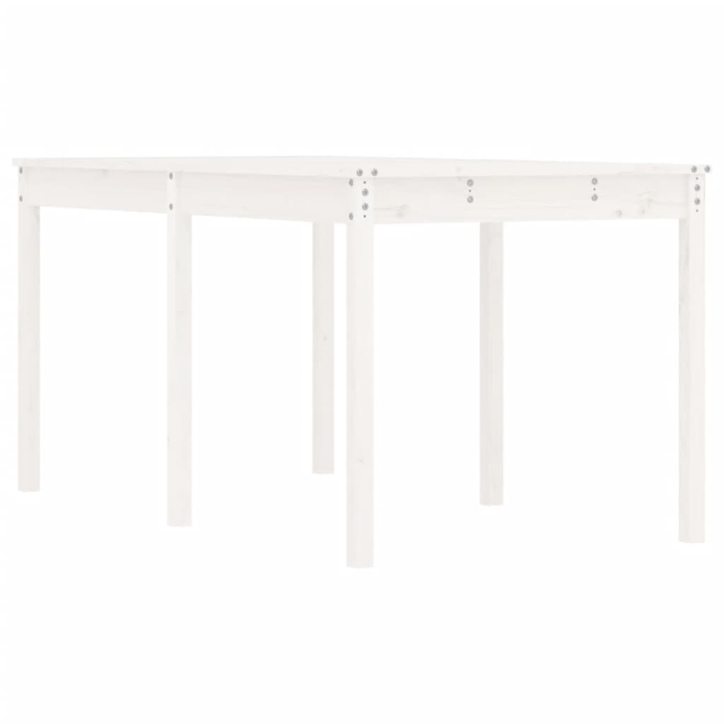 NNEVL Garden Table White 159.5x82.5x76 cm Solid Wood Pine-1