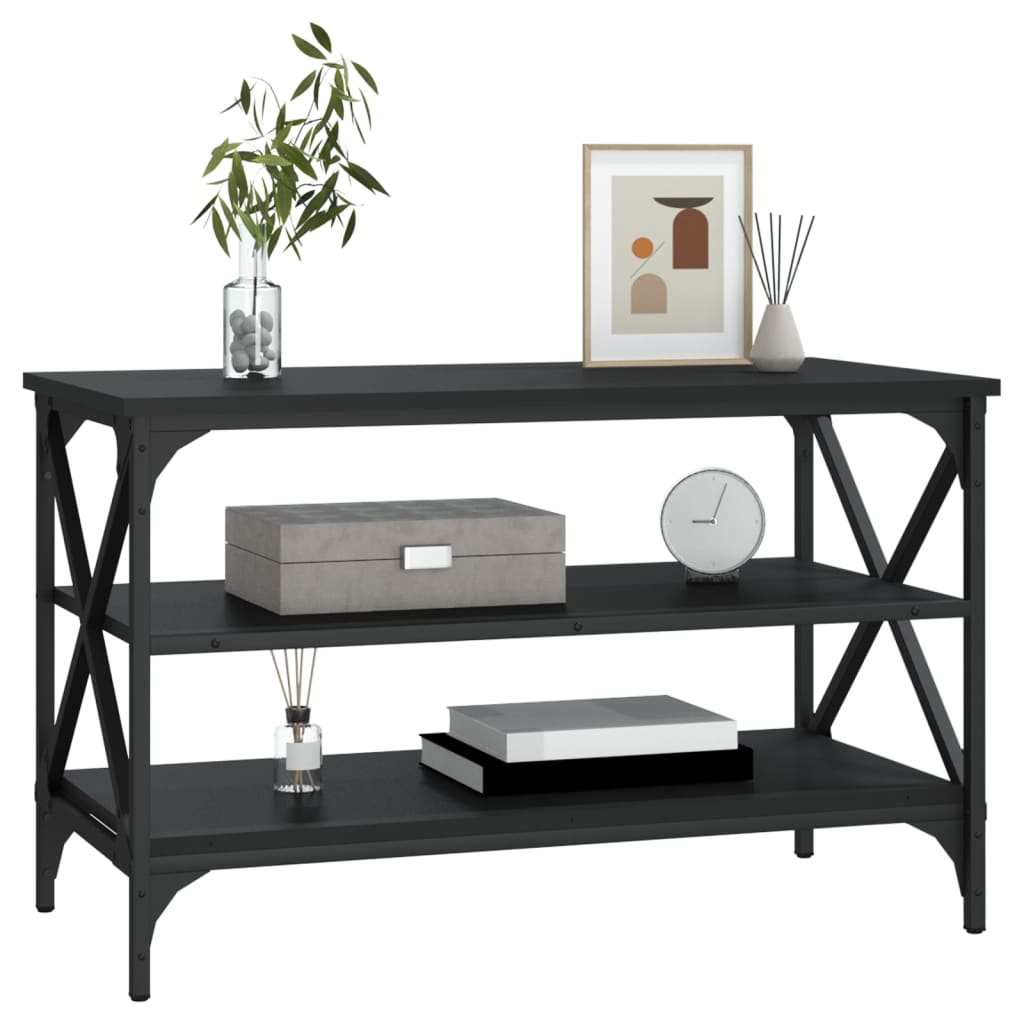 NNEVL TV Cabinet Black 80x40x50 cm Engineered Wood-3