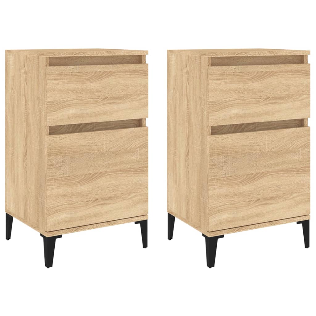 NNEVL Bedside Cabinets 2 pcs Sonoma Oak 40x35x70 cm-1