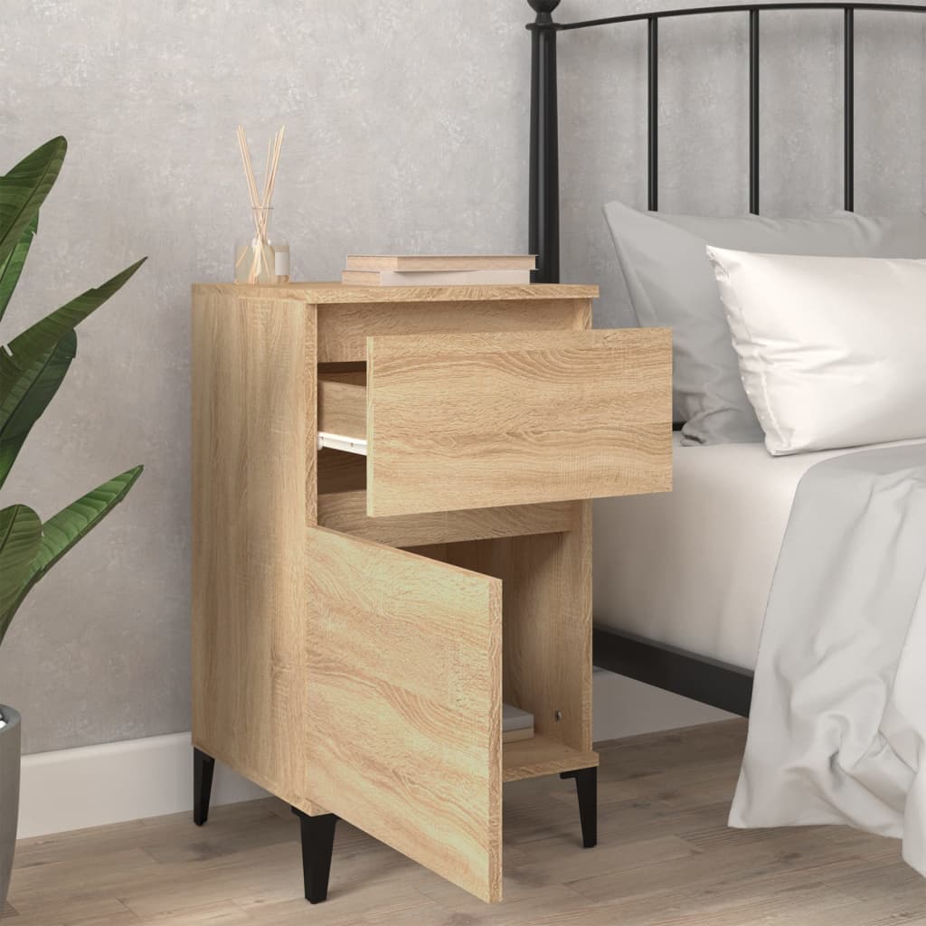 NNEVL Bedside Cabinets 2 pcs Sonoma Oak 40x35x70 cm-2