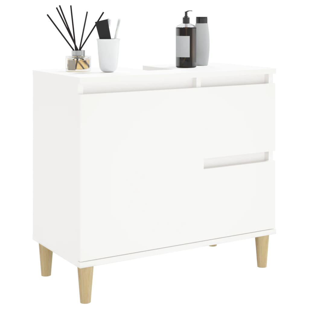 NNEVL Bathroom Cabinet White 65x33x60 cm Engineered Wood-3