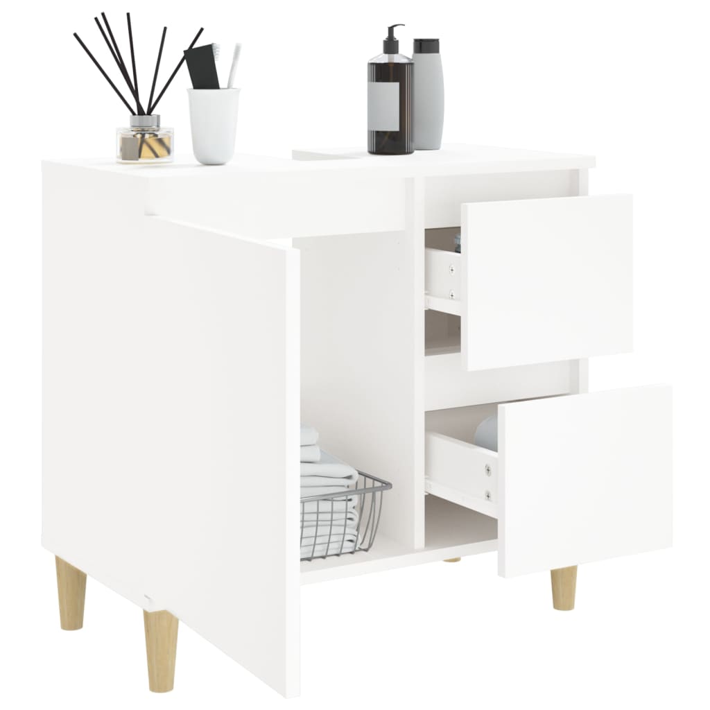 NNEVL Bathroom Cabinet White 65x33x60 cm Engineered Wood-4