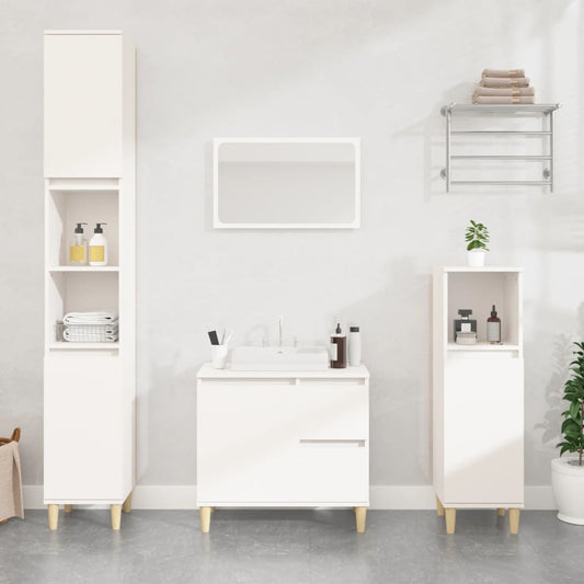 NNEVL Bathroom Cabinet White 65x33x60 cm Engineered Wood-0