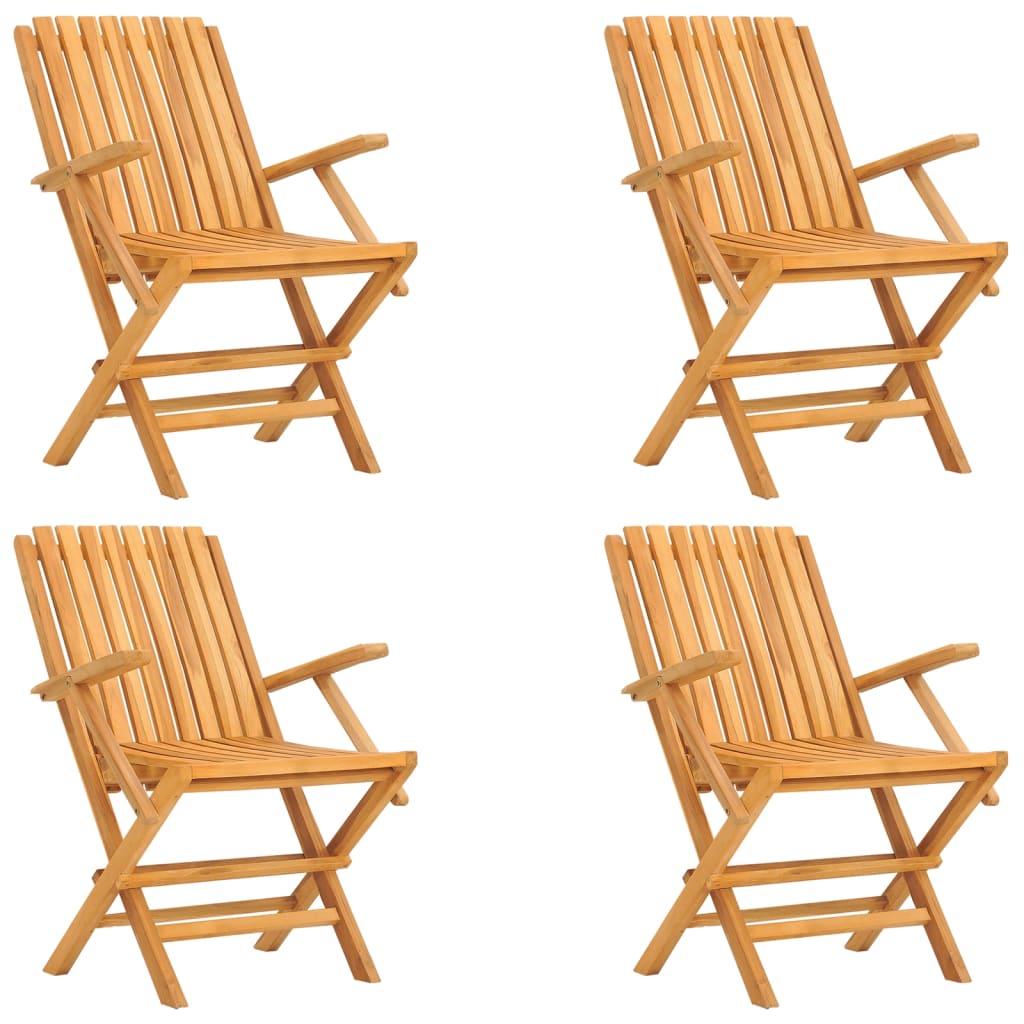 NNEVL Folding Garden Chairs 4 pcs 61x67x90 cm Solid Wood Teak-1