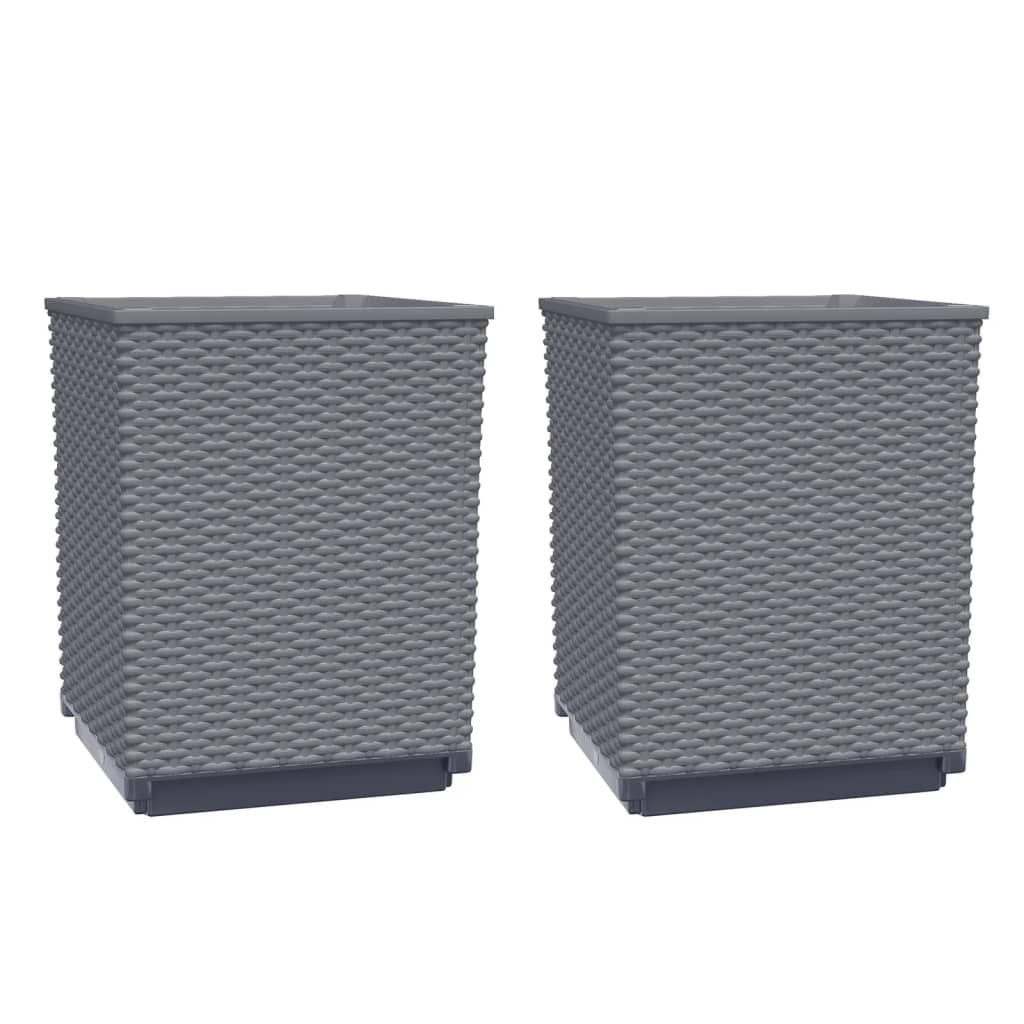 NNEVL Planters 2 pcs Dark Grey 30x30x37 cm Polypropylene-1