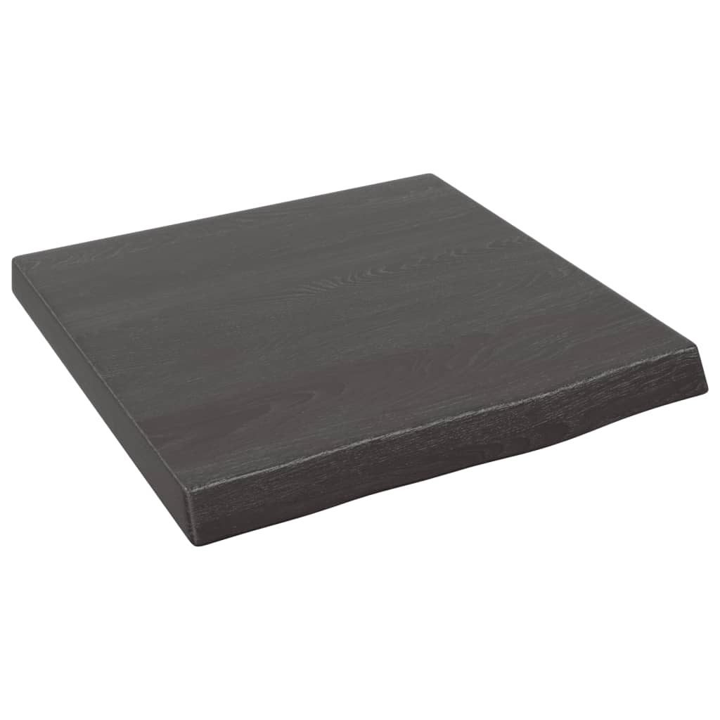 NNEVL Bathroom Countertop Dark Grey 40x40x4 cm Treated Solid Wood-1