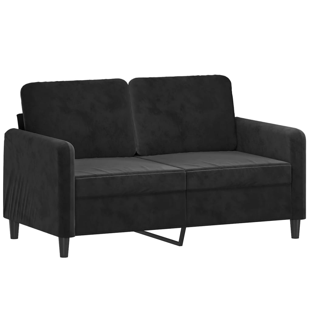 NNEVL 2 Piece Sofa Set Black Velvet-2