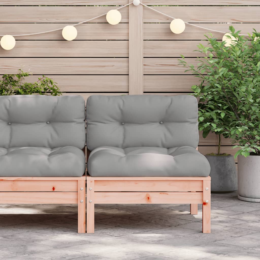 NNEVL Garden Sofa Armless with Cushions Solid Wood Douglas-2