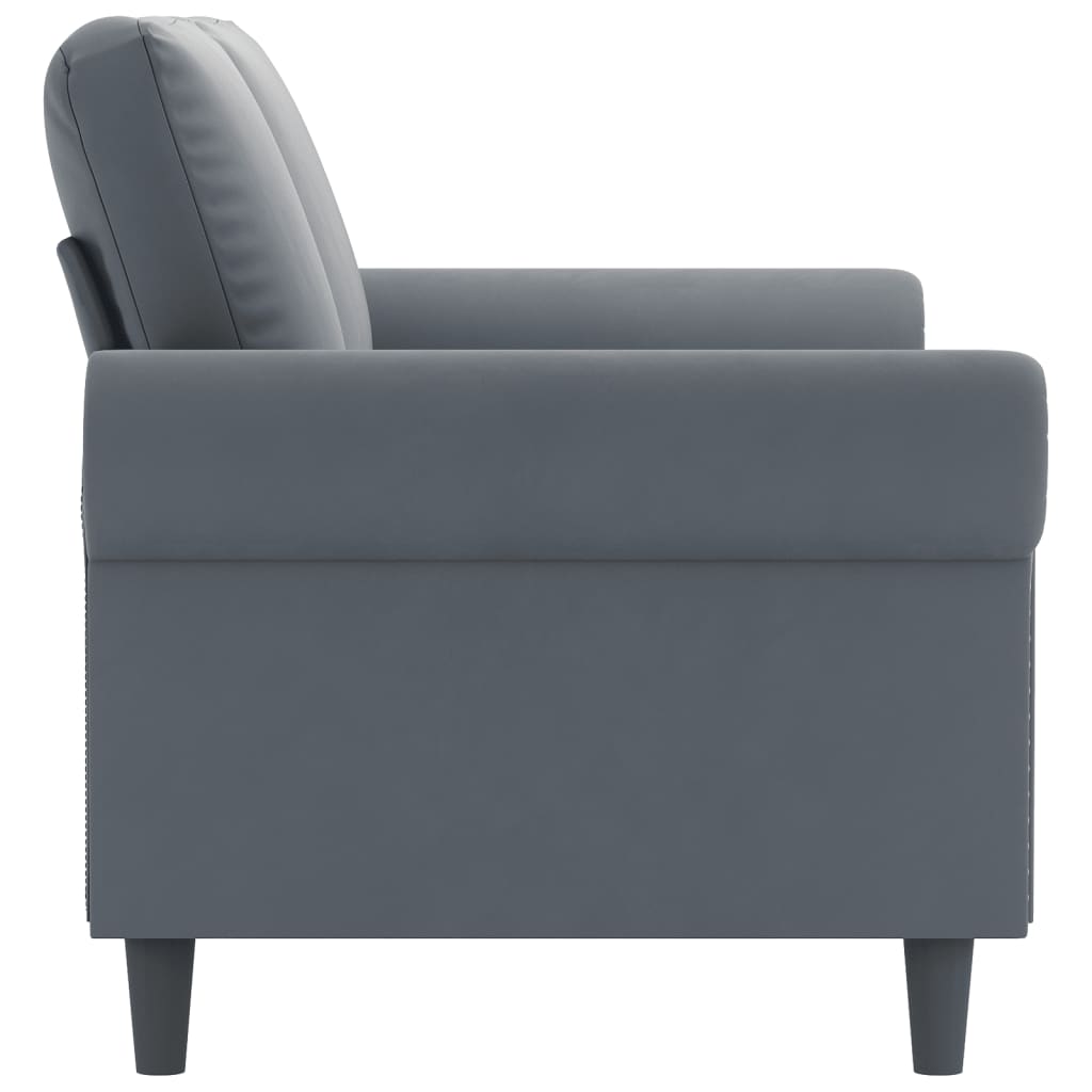 NNEVL 2-Seater Sofa Dark Grey 140 cm Velvet-3