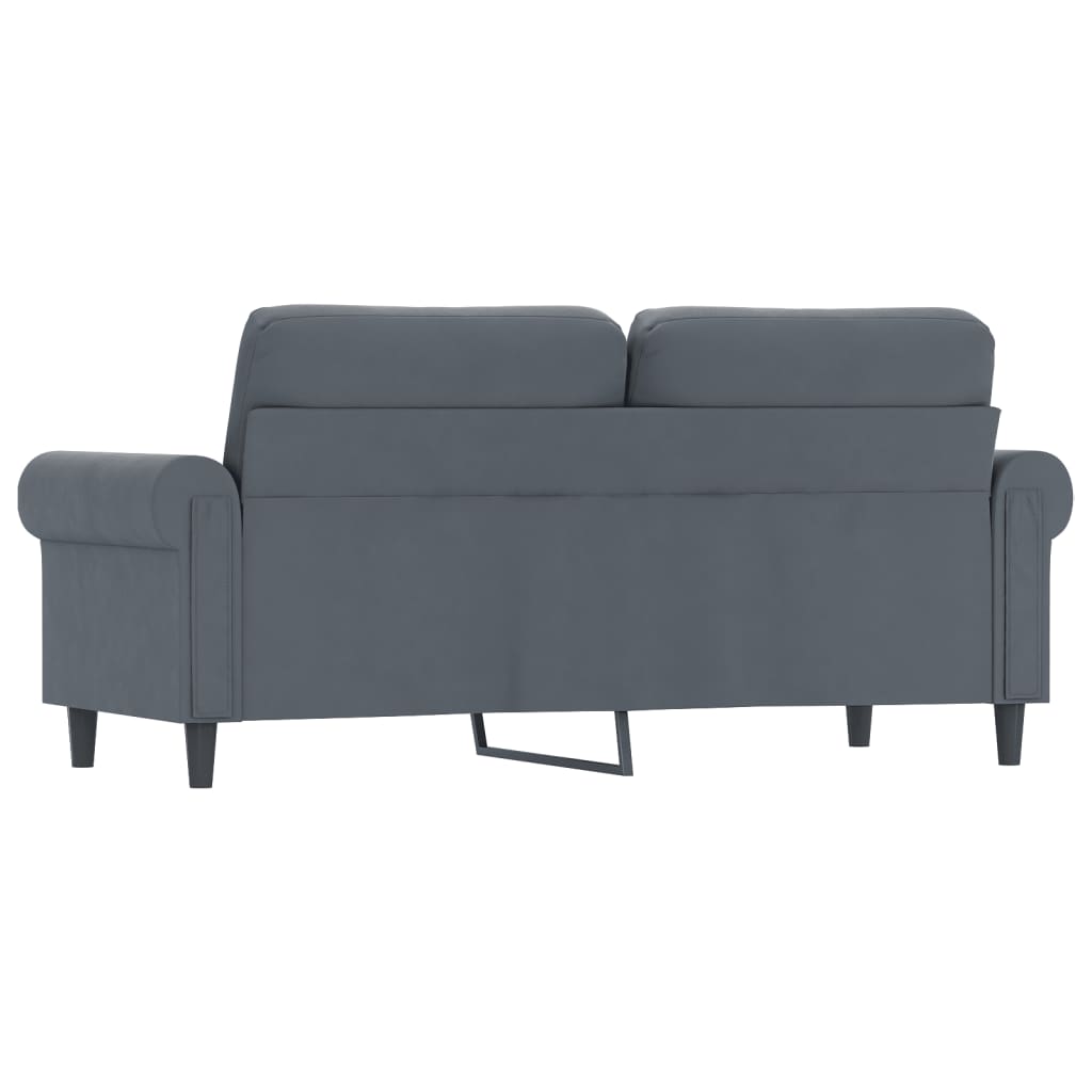 NNEVL 2-Seater Sofa Dark Grey 140 cm Velvet-4